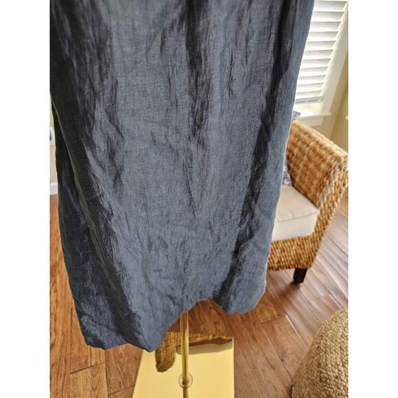 J. Crew Ruffled Linen Blend Shift Dress Women's Size 6 Gray Pockets - Picture 4 of 10